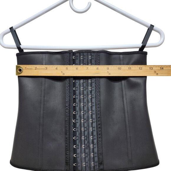 Yianna Latex Waist Trainer Corset Size Small Black - Picture 7 of 7